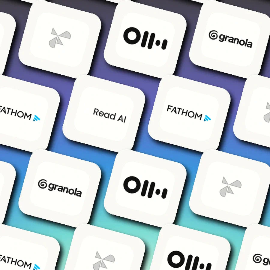 Logo mosaic featuring Granola, Otter.ai, Fireflies.ai, Fathom, and Read.ai.
