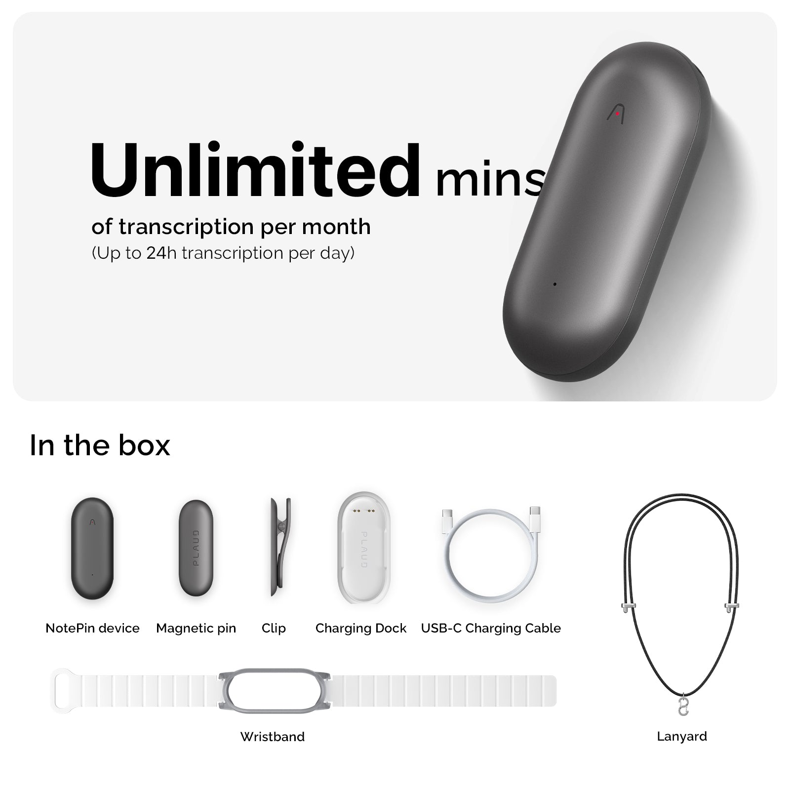 PLAUD NotePin & AI Annual Unlimited Plan
