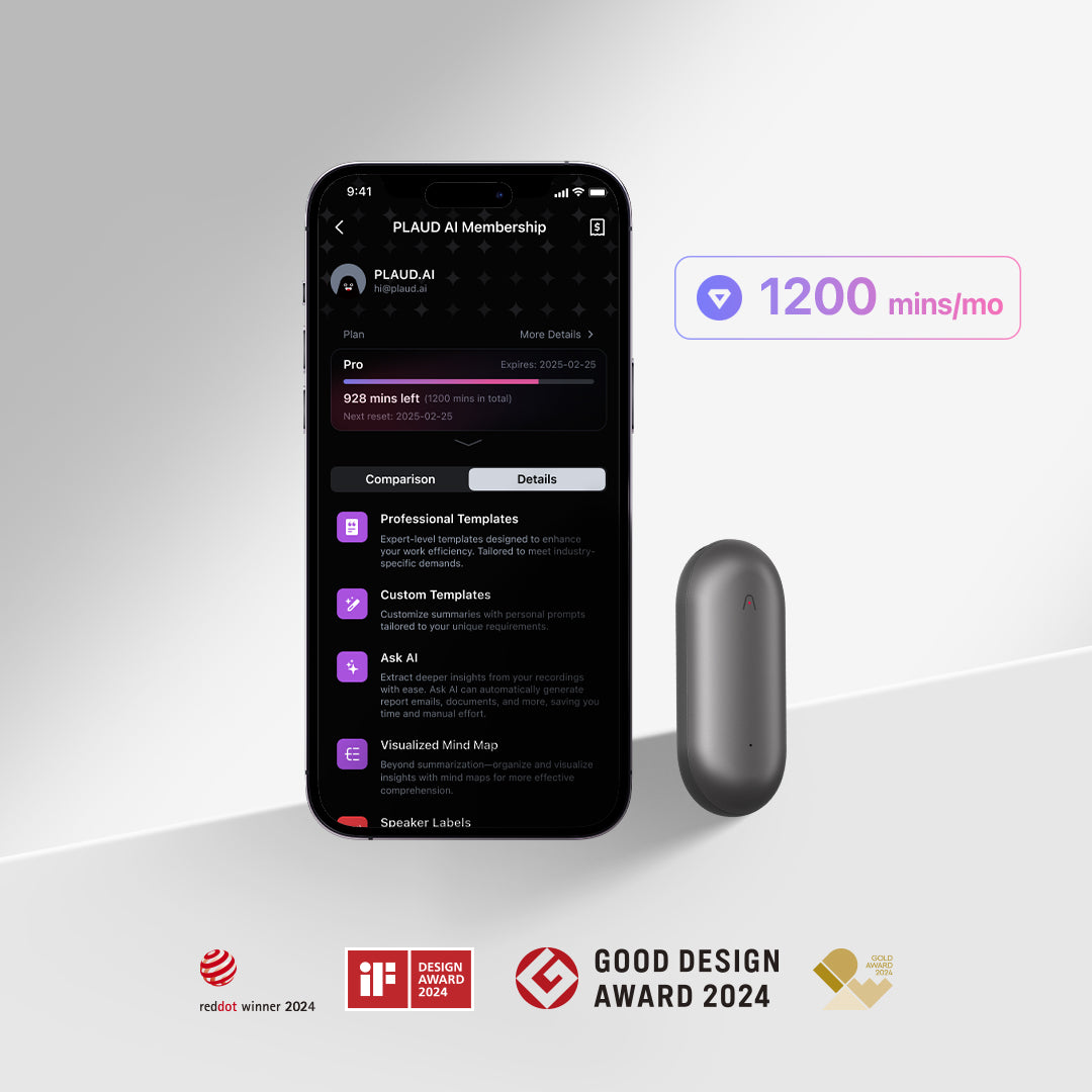 PLAUD NotePin & AI Annual Pro Plan