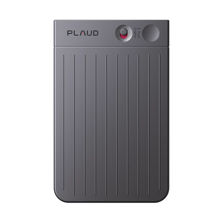 Black Plaud Note AI voice recorder.