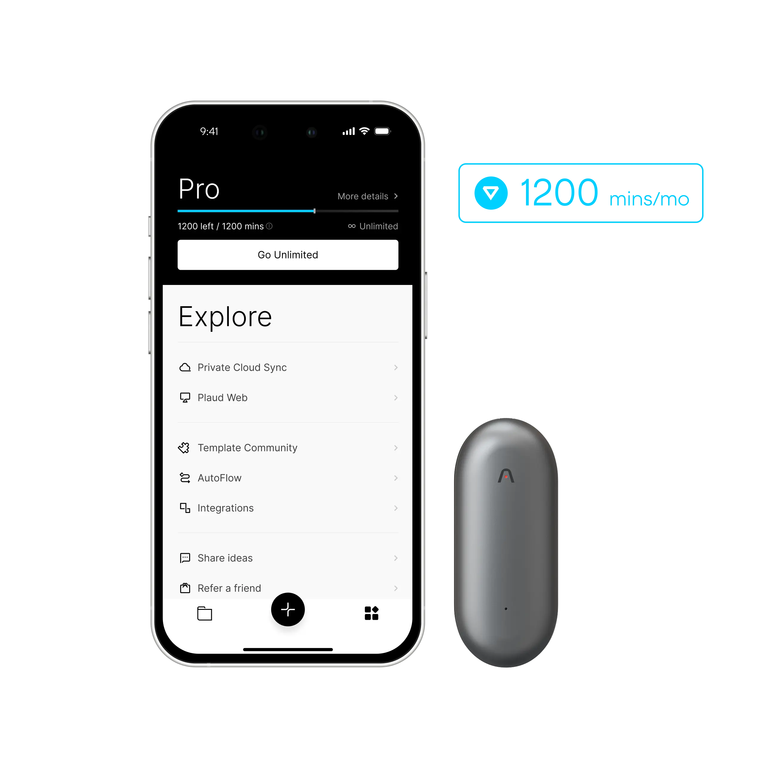Plaud NotePin + Plan Pro Anual de Plaud AI