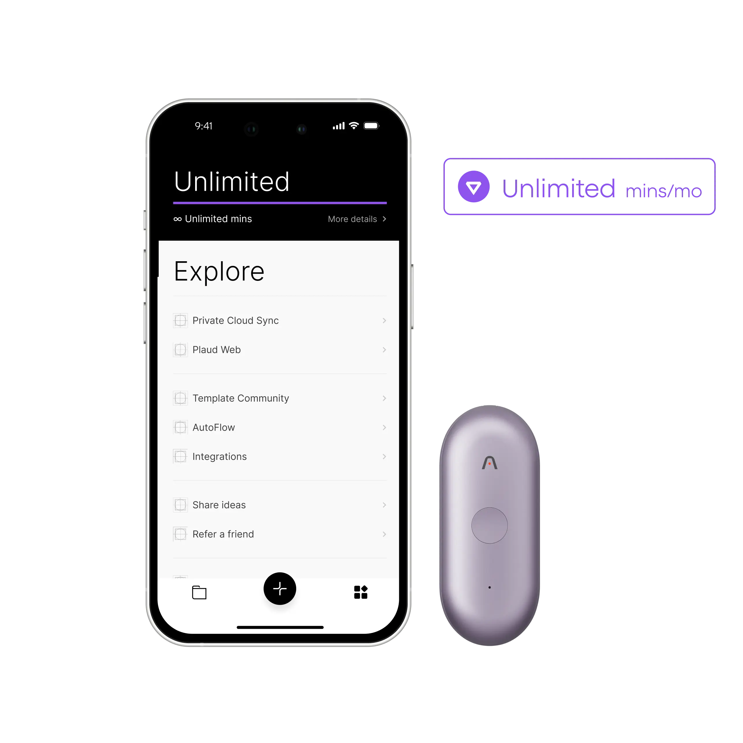 Plaud NotePin S & AI Annual Unlimited Plan
