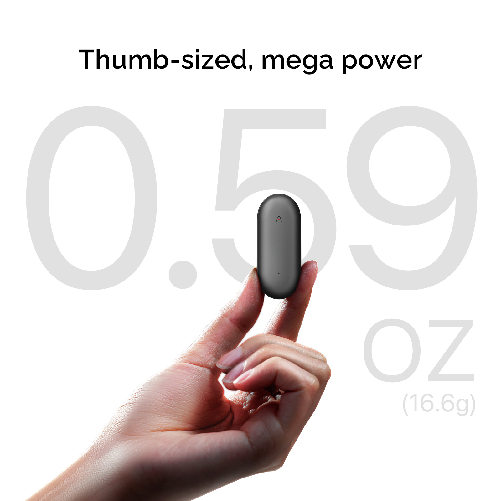 Plaud NotePin wearable AI voice recorder, thumb-sized, mega power, 0.59 oz (16.6g)