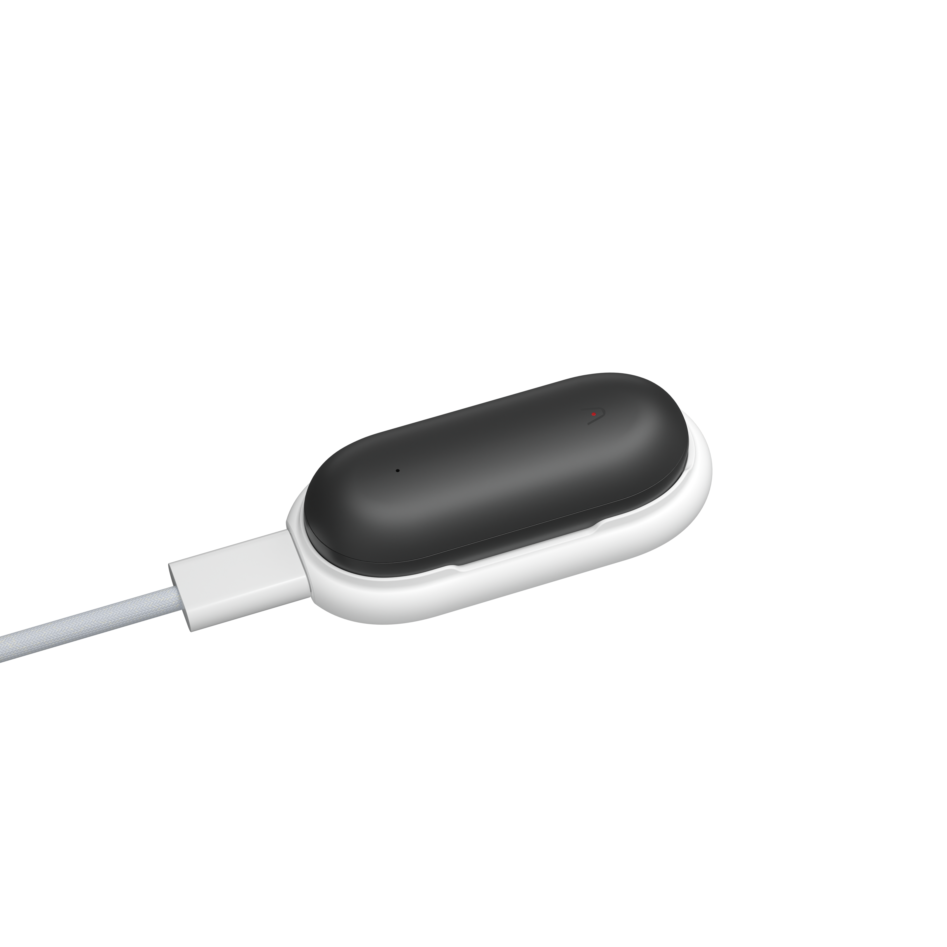 Plaud NotePin wearable AI voice recorder with black body and white base for hands-free note-taking in meetings, calls and lectures