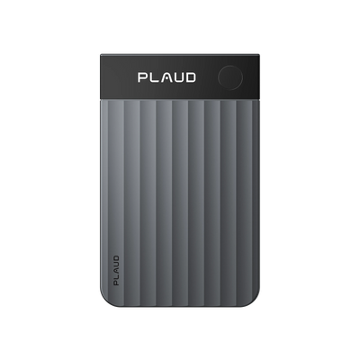 Plaud Note Pro AI voice recorder device in stylish gray for recording meetings, phone calls and transcribing conversations