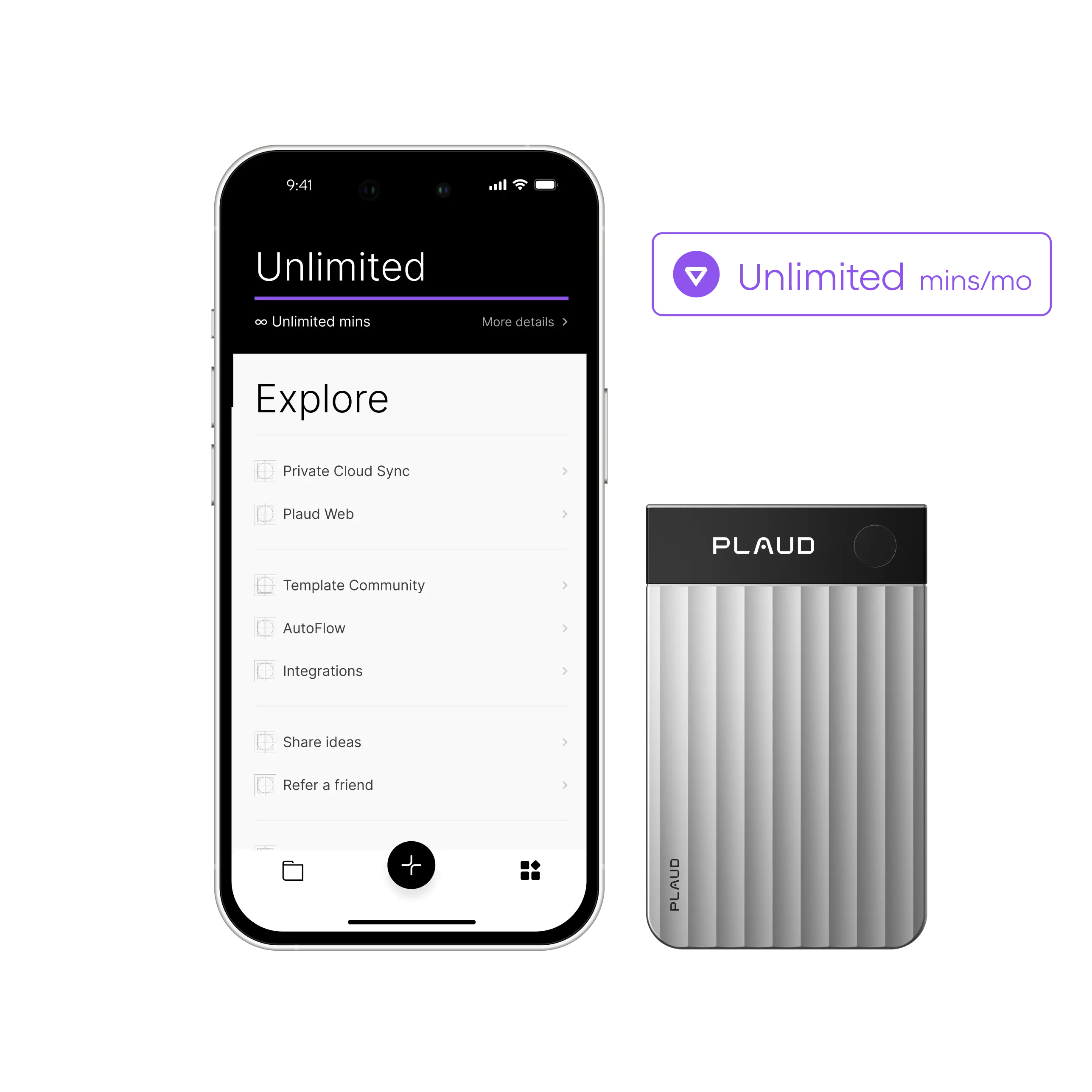 Plaud Note Pro + Plan Unlimited Anual de Plaud AI