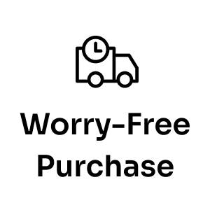 Delivery truck with clock icon representing Seel's worry-free purchase protection service for eligible orders