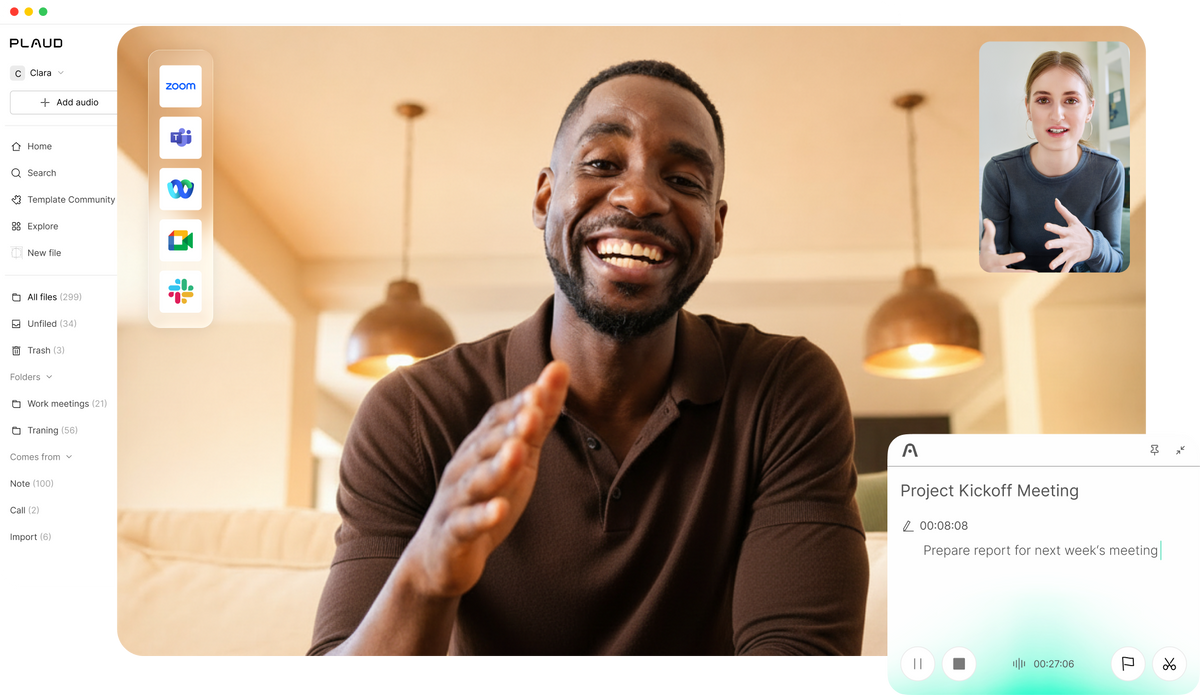 Plaud Desktop recording an online meeting