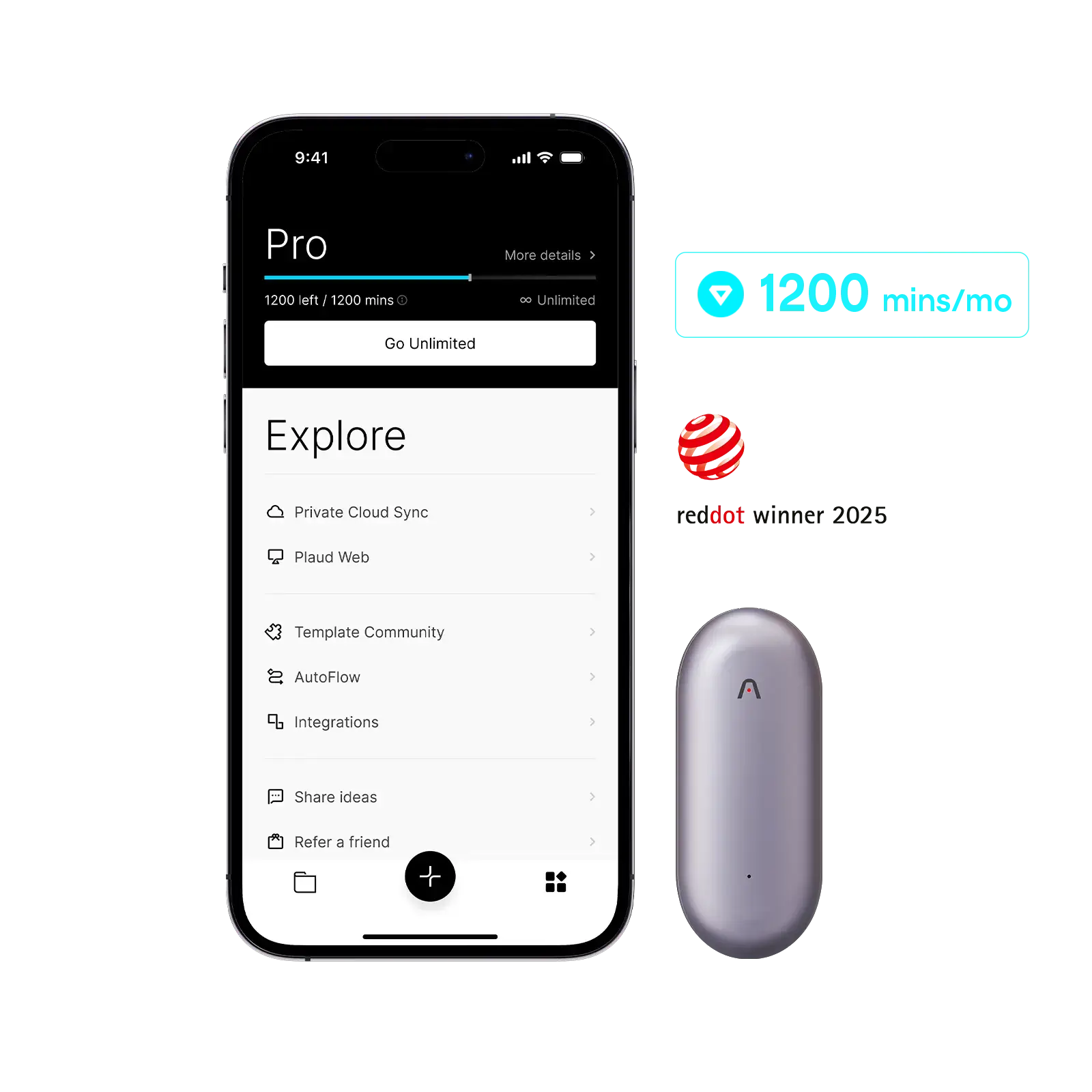 Plaud NotePin & AI Annual Pro Plan