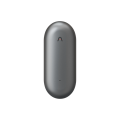 Plaud NotePin wearable AI voice recorder featuring a sleek capsule design and red indicator light.