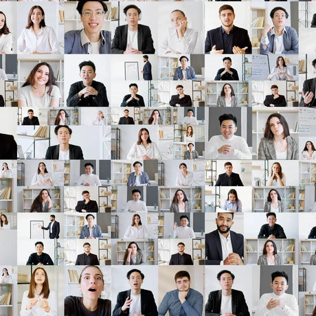 Team in an all-hands meeting aligning goals and reducing miscommunication with help from Plaud Note Pro