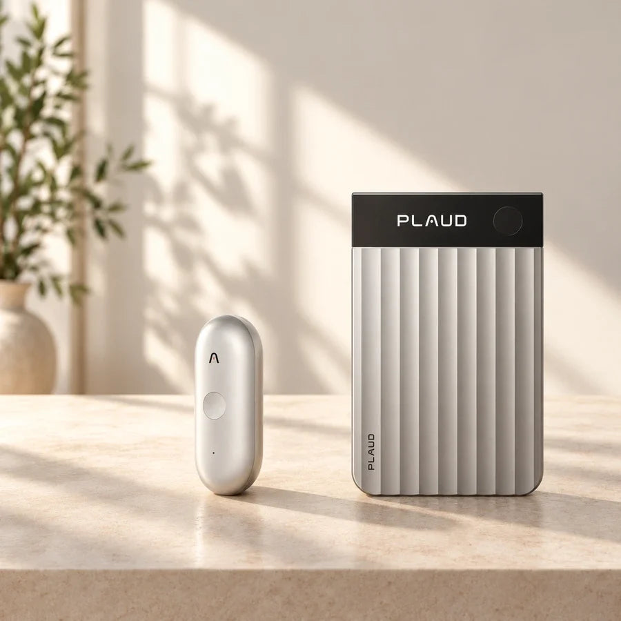 Plaud NotePin S beside Plaud Note Pro