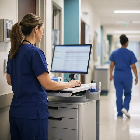Clinician using Epic AI Charting during a visit