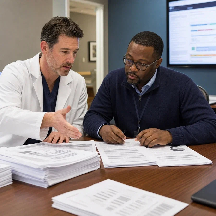 Clinician reviewing ScribeEMR notes