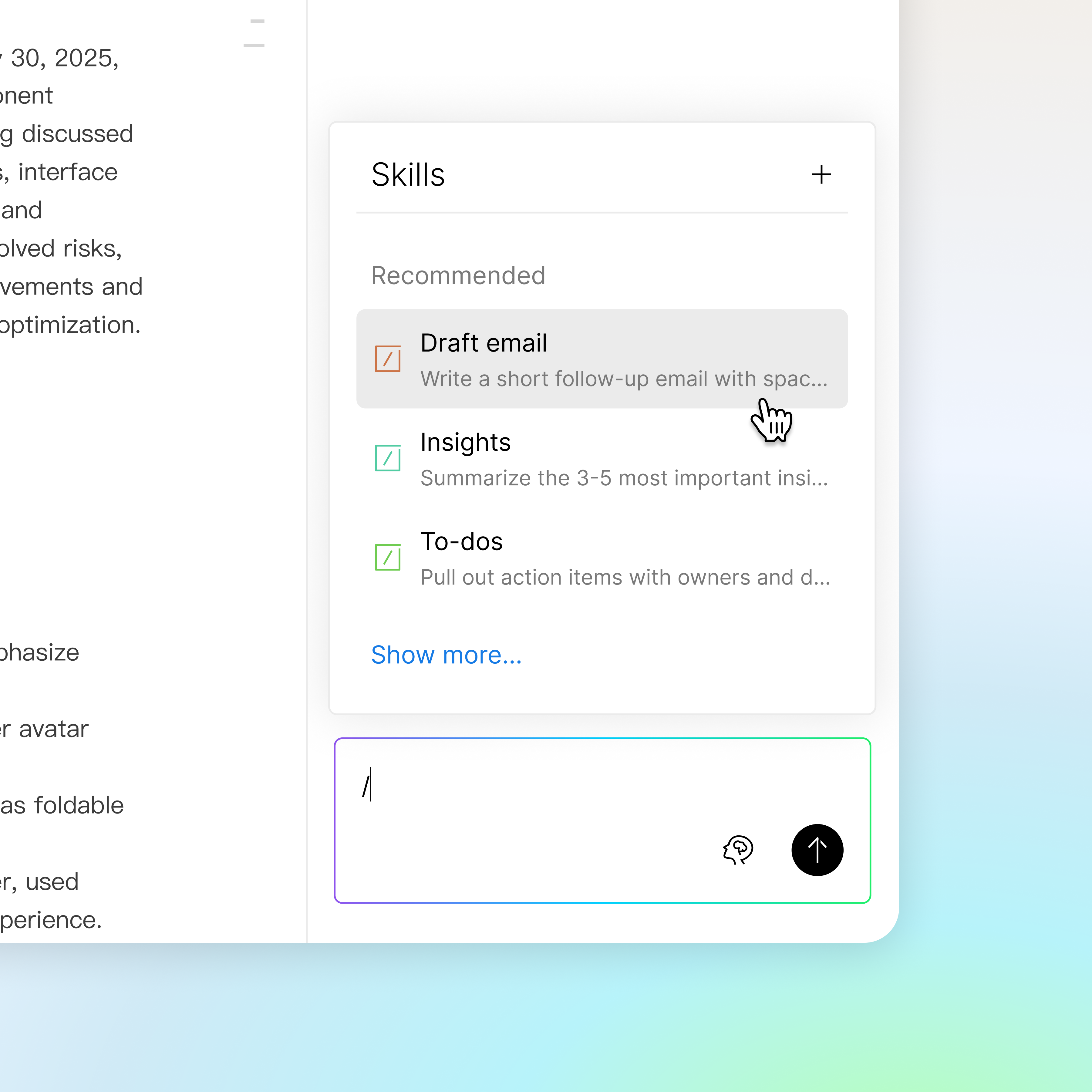 Introducing Skills: Turn repeated prompts into one-tap AI actions