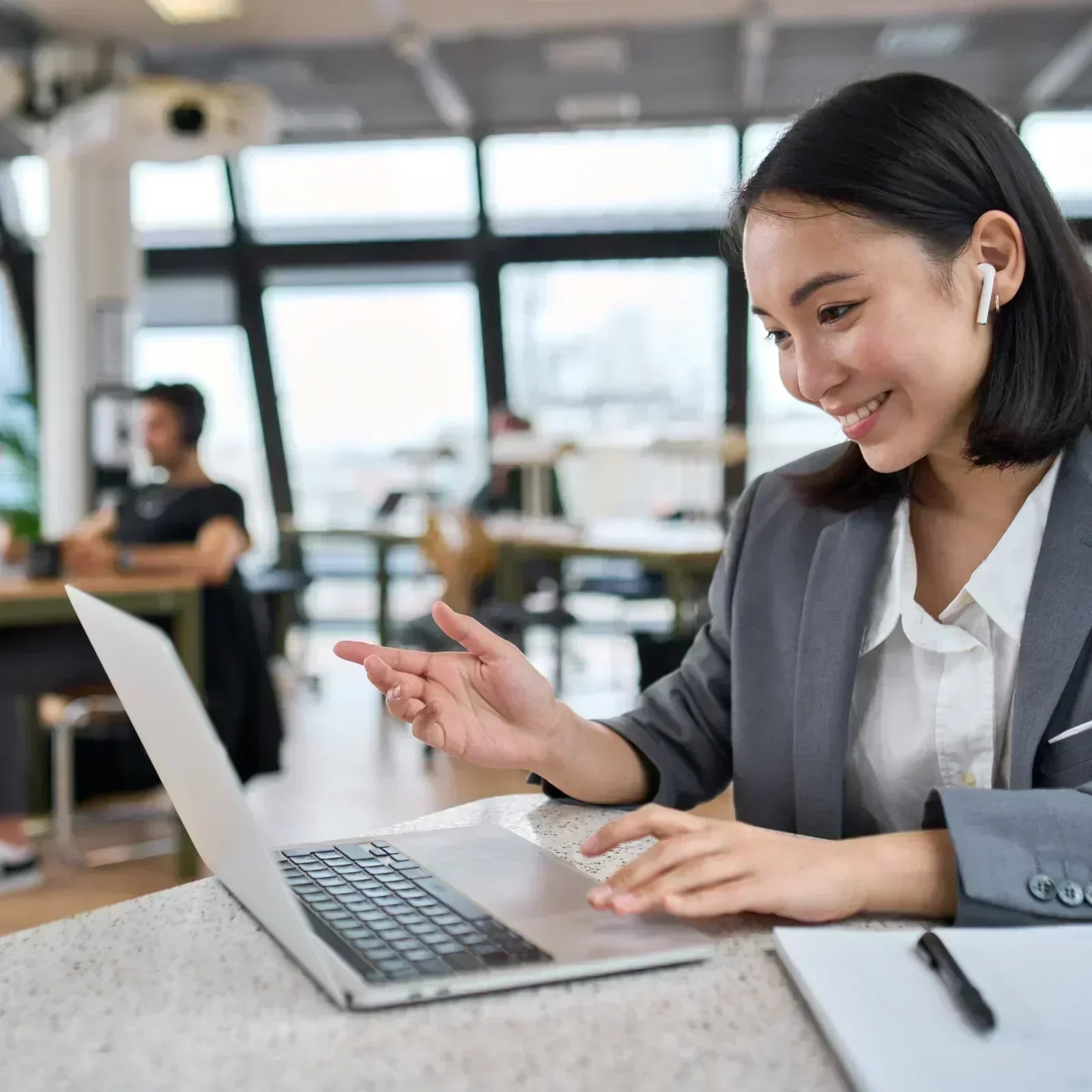 Person running a Zoom test meeting to check camera, microphone, and audio before an important call