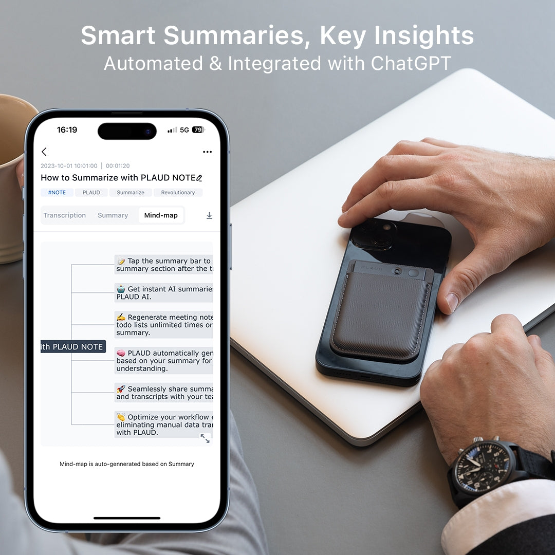 PLAUD NOTE ChatGPT Empowered AI Voice Recorder & Free GPT-4o Transcription & Summarization