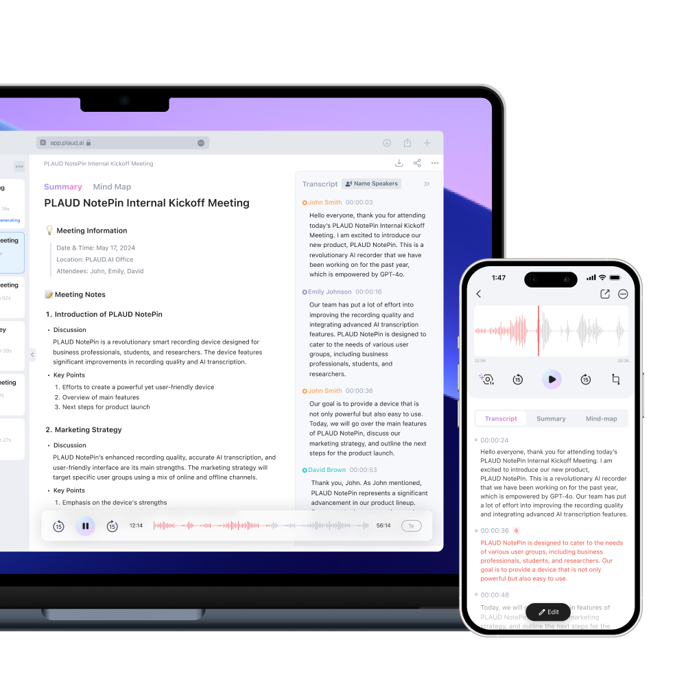 AI Voice Recorder, PLAUD NotePIN Voice Recorder, App Control, Transcribe & Summarize Empowered by ChatGPT, Support 59 Languages, 64GB Memory, Gray 15