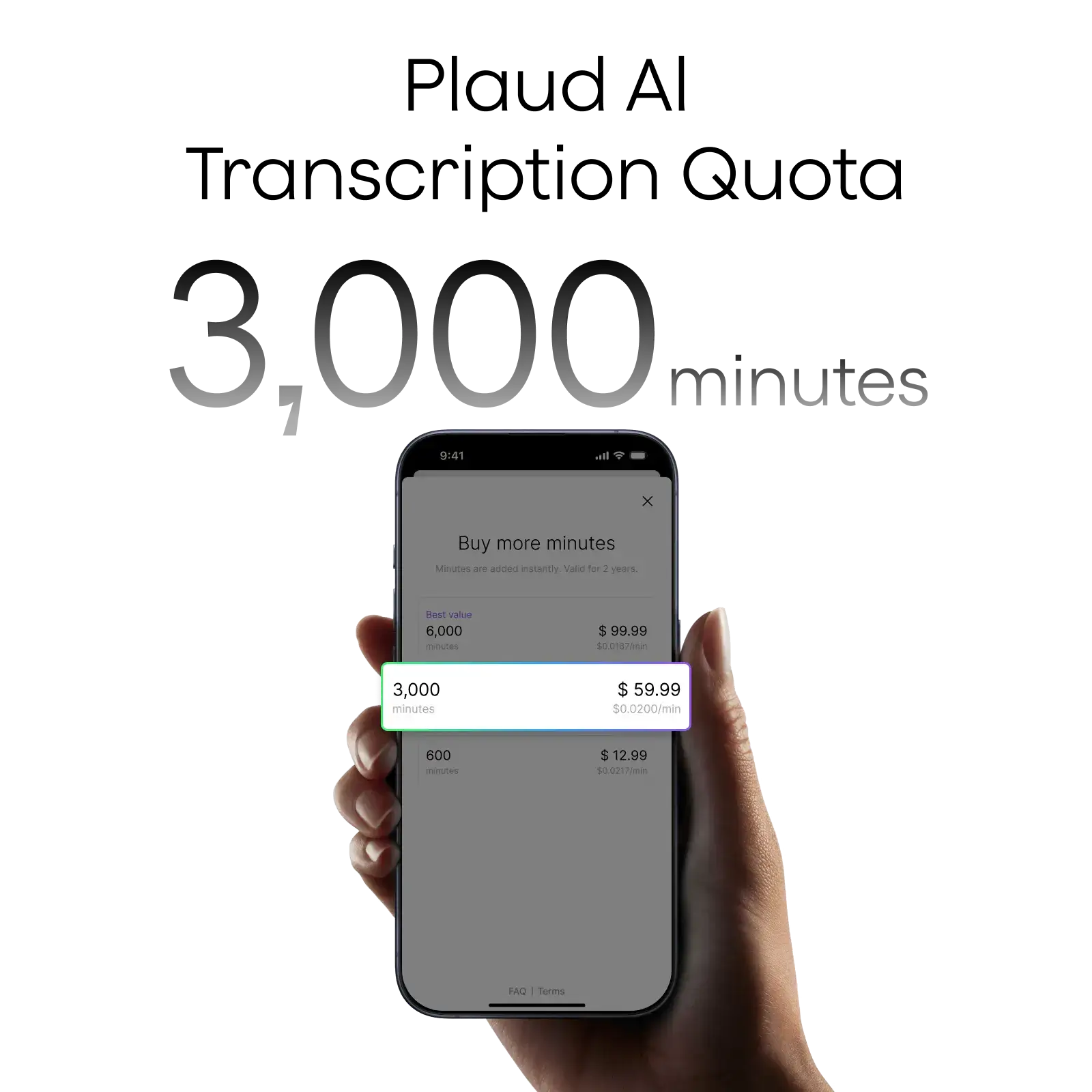 Plaud AI Transcription Quota (3,000mins)