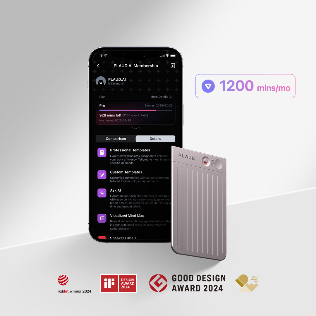 PLAUD NOTE & AI Annual Pro Plan
