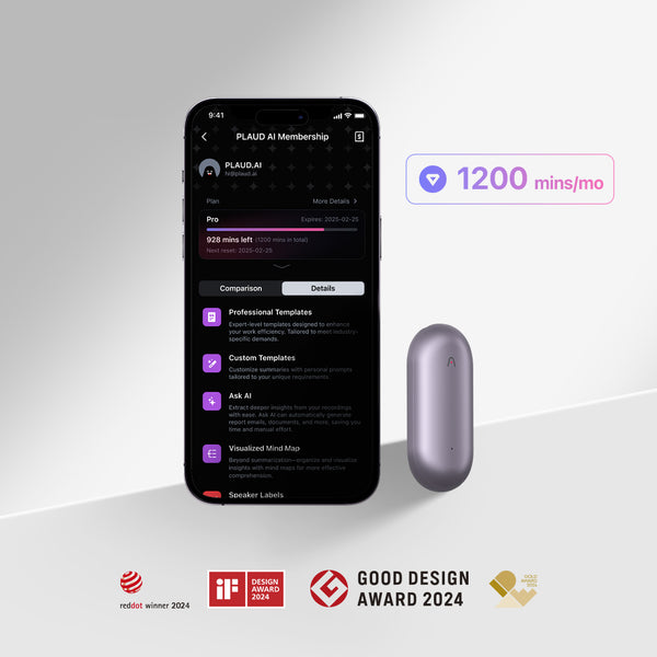 PLAUD NotePin & AI Annual Pro Plan
