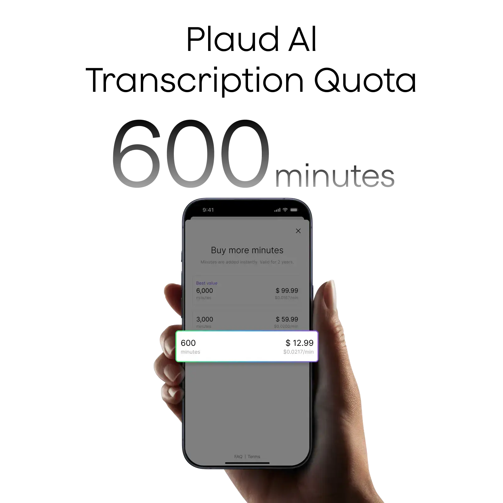 Plaud AI Transcription Quota (600 mins)