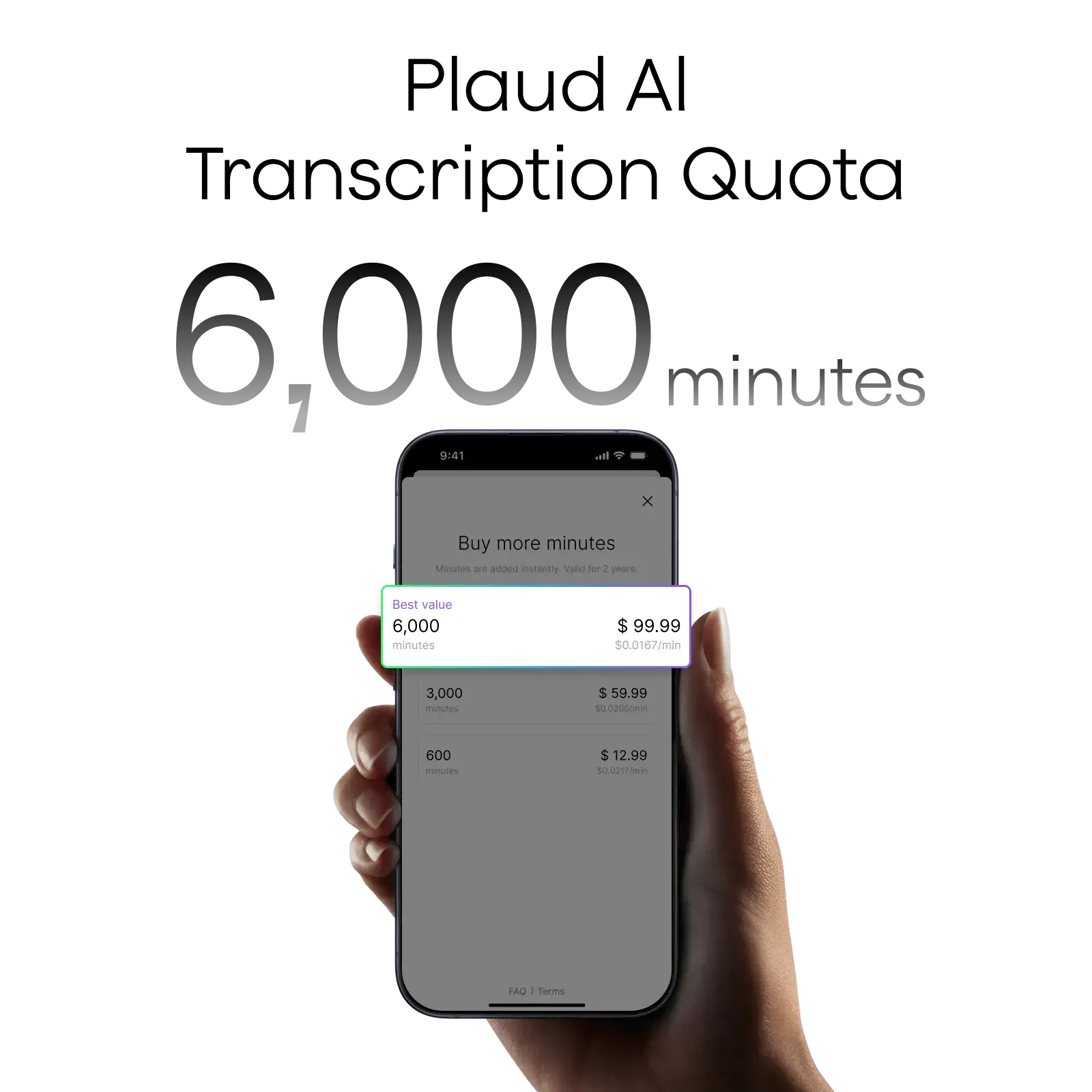 Plaud AI Transcription Quota (6,000mins)