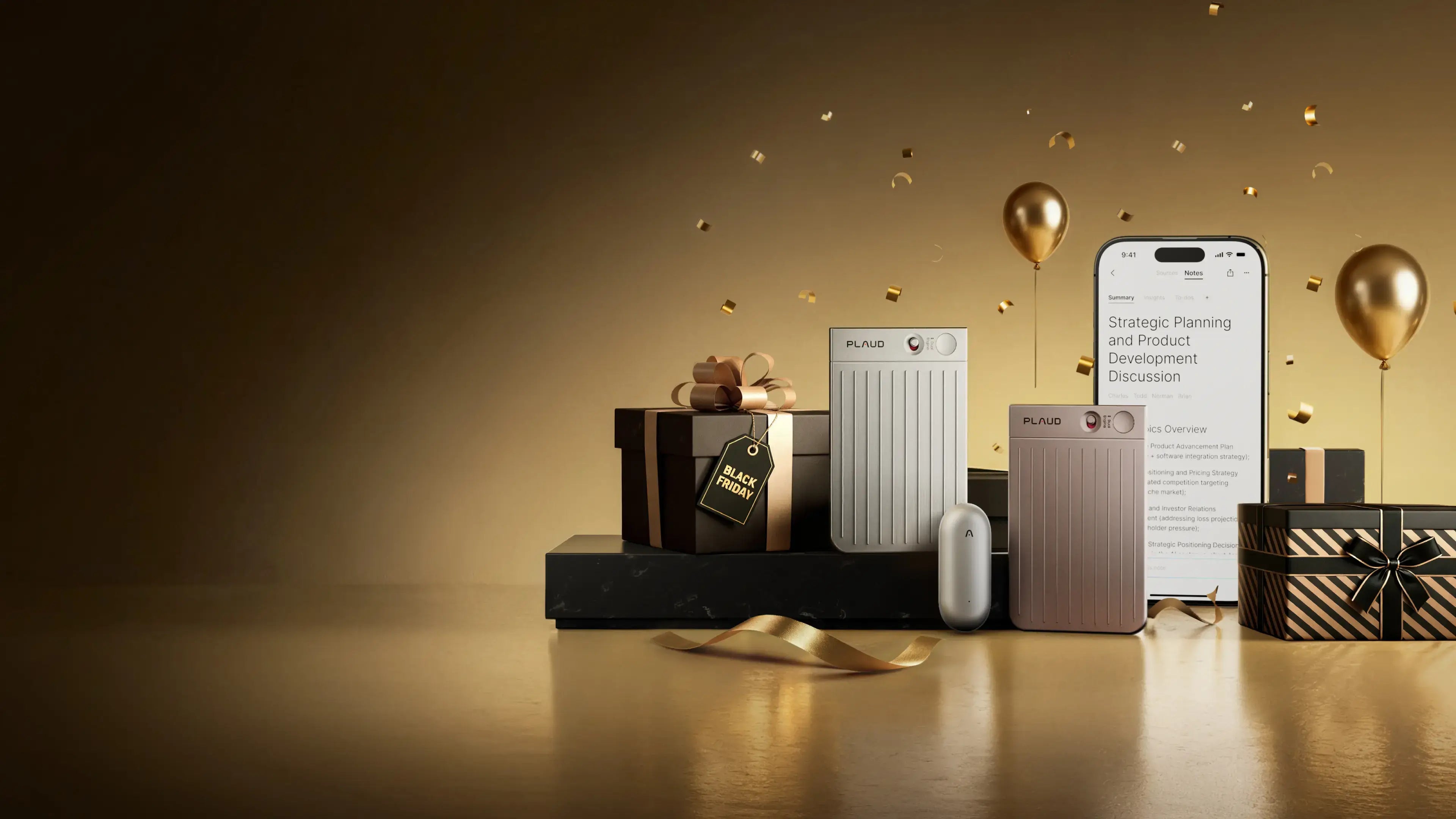 <span class="bfs-desc"></span>
<span class="black-friday-sale">
    Up to <span class="highlight">20%</span> OFF
</span>
<span class="bfs-desc">
    Supercharge Your Note-Taking <br> with Plaud
</span>

<style>
    .bfs-desc {
        display: block;
        font-size: 30px;
        font-weight: 400;
    }
    .black-friday-sale {
        font-size: 64px;
        line-height: 1.5;
    }
    .black-friday-sale .highlight {
        letter-spacing: -0.02em;
        background: linear-gradient(180deg, #F6E2A2 0%, #DEAA65 100%);
        -webkit-background-clip: text;
        -webkit-text-fill-color: transparent;
        background-clip: text;
        text-fill-color: transparent;
        font-size: 92px;
        font-weight: 600;
    }
    @media screen and (max-width:1600px) {
        .black-friday-sale {
            font-size: 52px;
        }
        .black-friday-sale .highlight {
            font-size: 72px;
        }
    }
    @media screen and (max-width: 768px) {
        .bfs-desc {
            font-size: 20px;
        }
        .black-friday-sale {
            font-size: 36px;
        }
        .black-friday-sale .highlight {
            font-size: 56px;
        }
    }
</style>