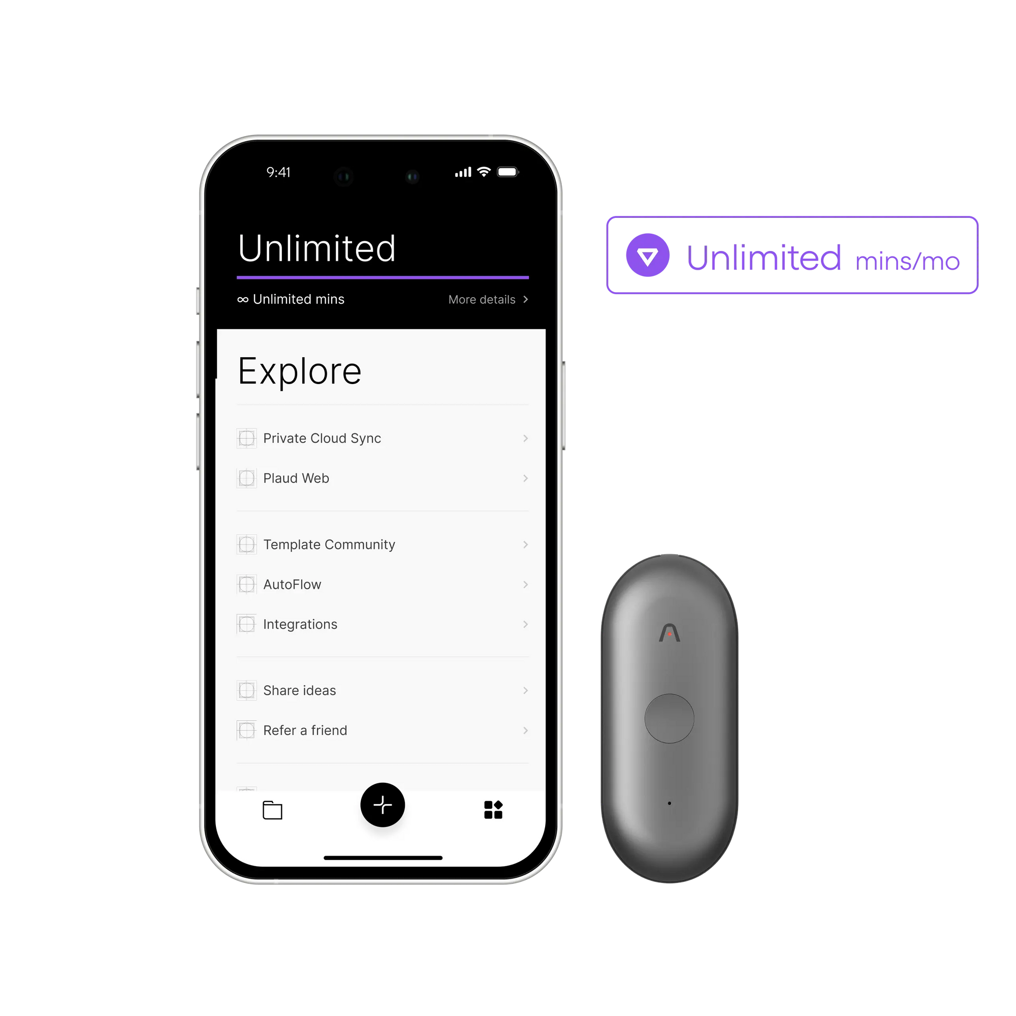 Plaud NotePin S & AI Annual Unlimited Plan