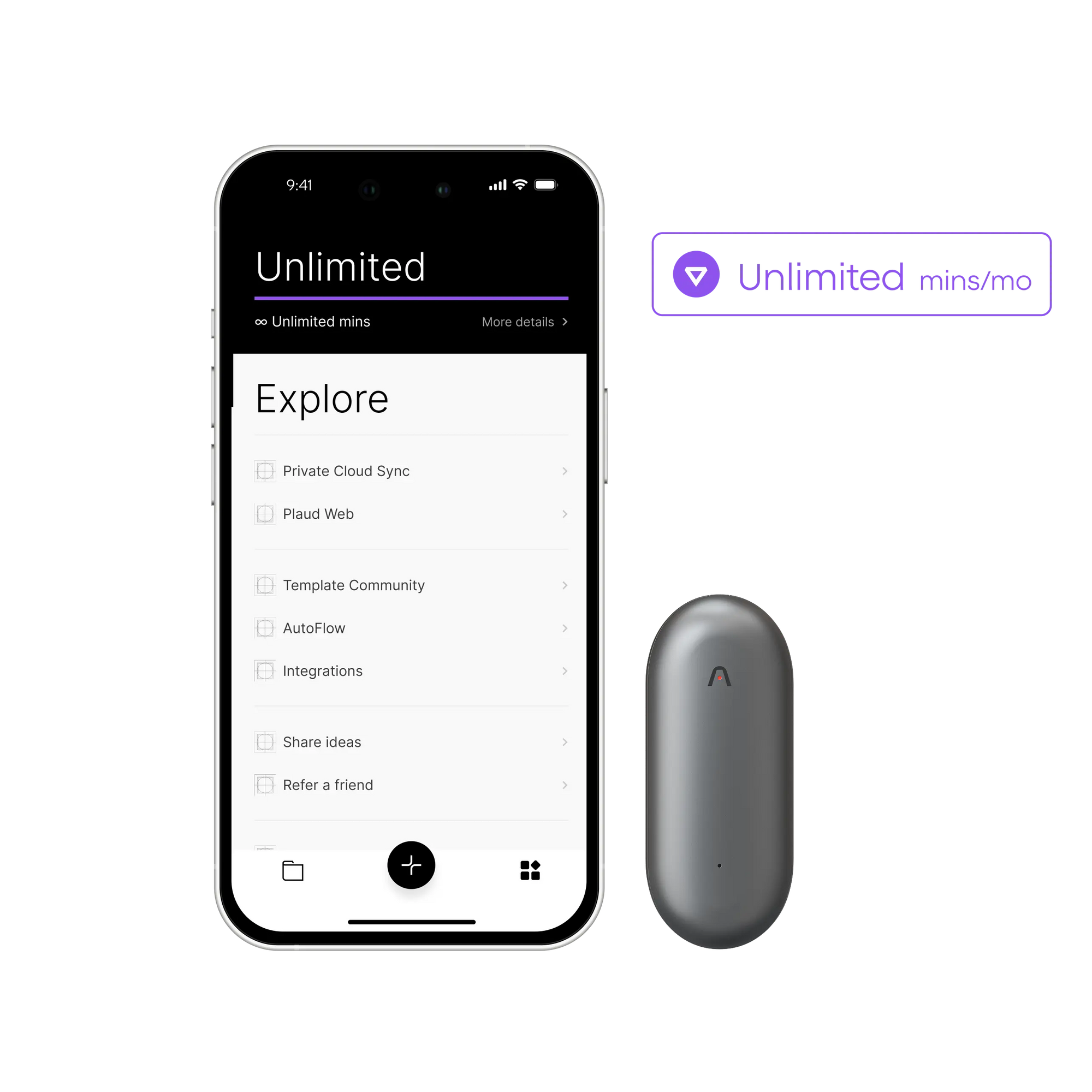 Plaud NotePin & AI Annual Unlimited Plan