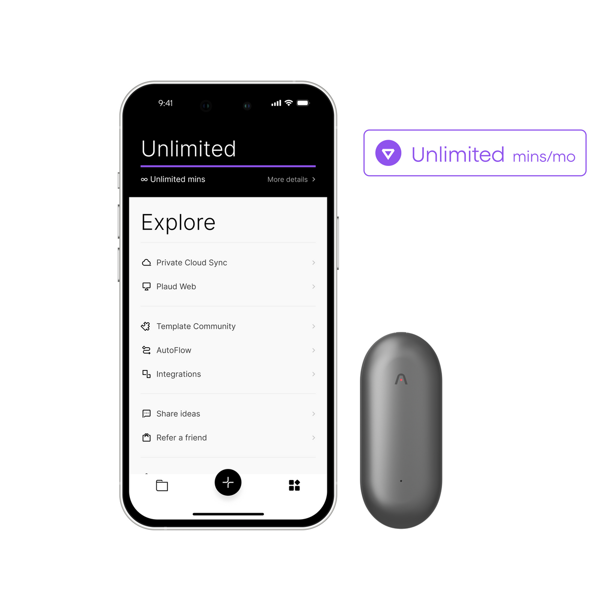 Plaud NotePin & AI Annual Unlimited Plan