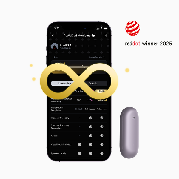 PLAUD NotePin & AI Annual Unlimited Plan