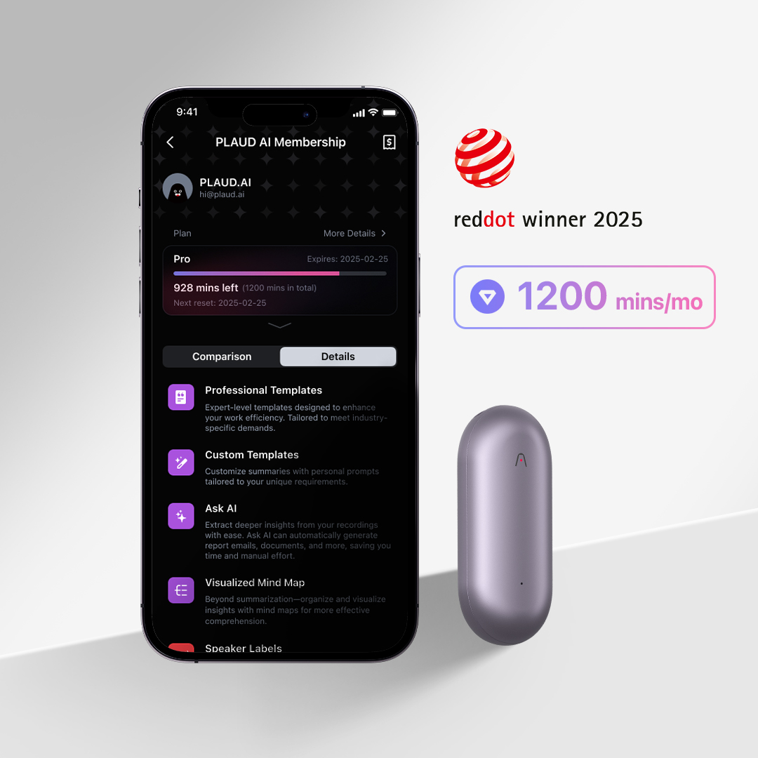 PLAUD NotePin & AI Annual Pro Plan