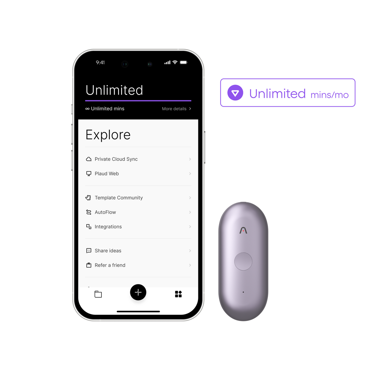 Plaud NotePin S & AI Annual Unlimited Plan