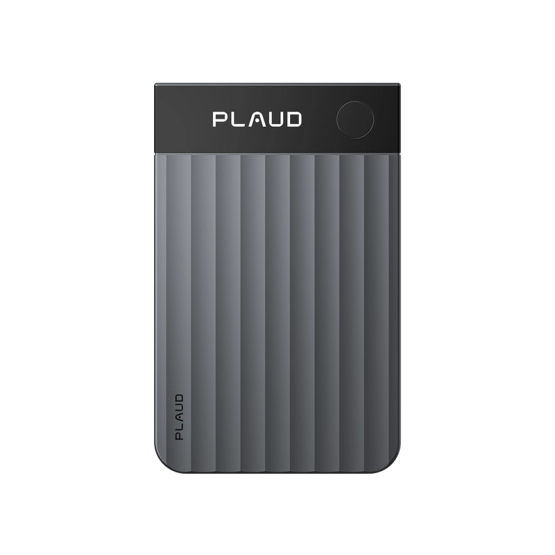 Plaud Note Pro AI voice recorder device in stylish gray for recording meetings, phone calls and transcribing conversations