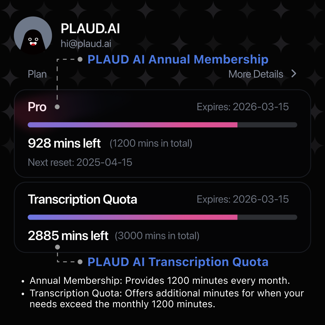 PLAUD AI Annual Pro Plan
