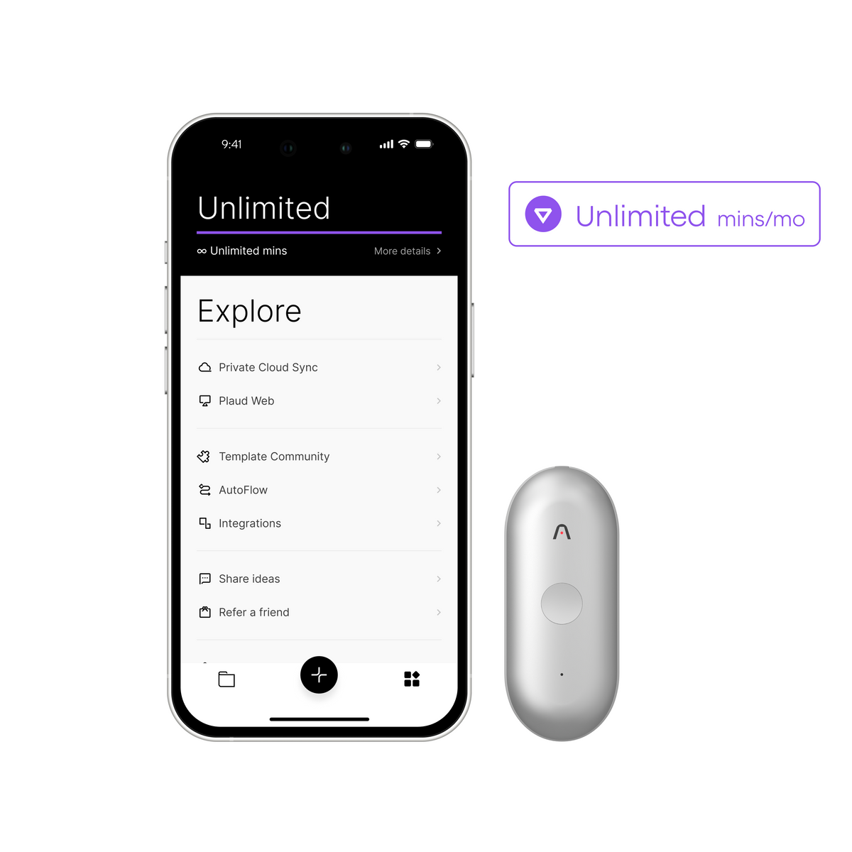 Plaud NotePin S & AI Annual Unlimited Plan