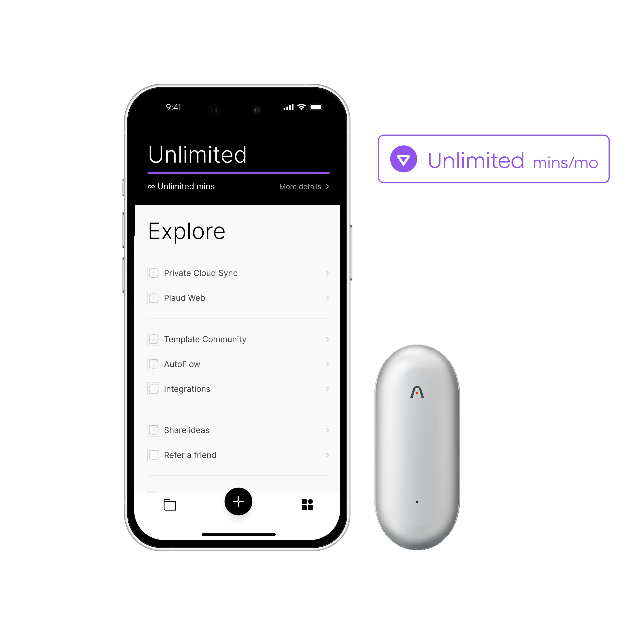 Plaud NotePin & AI Annual Unlimited Plan