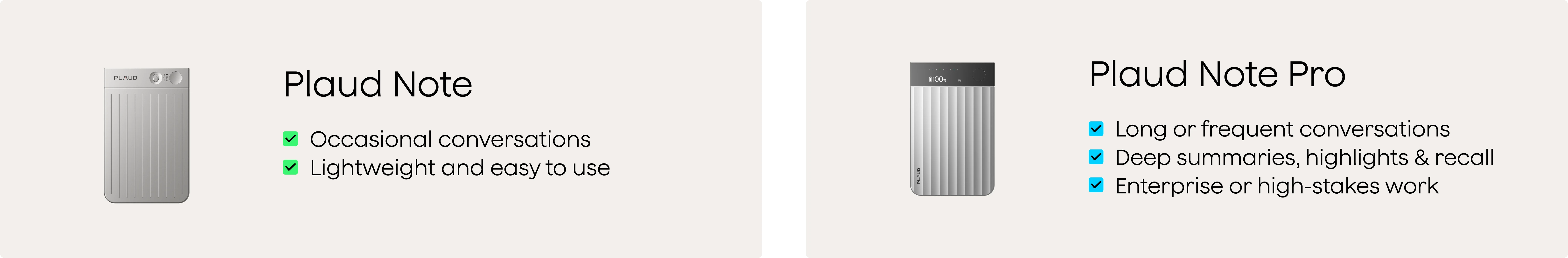 Plaud Note לעומת Plaud Note Pro