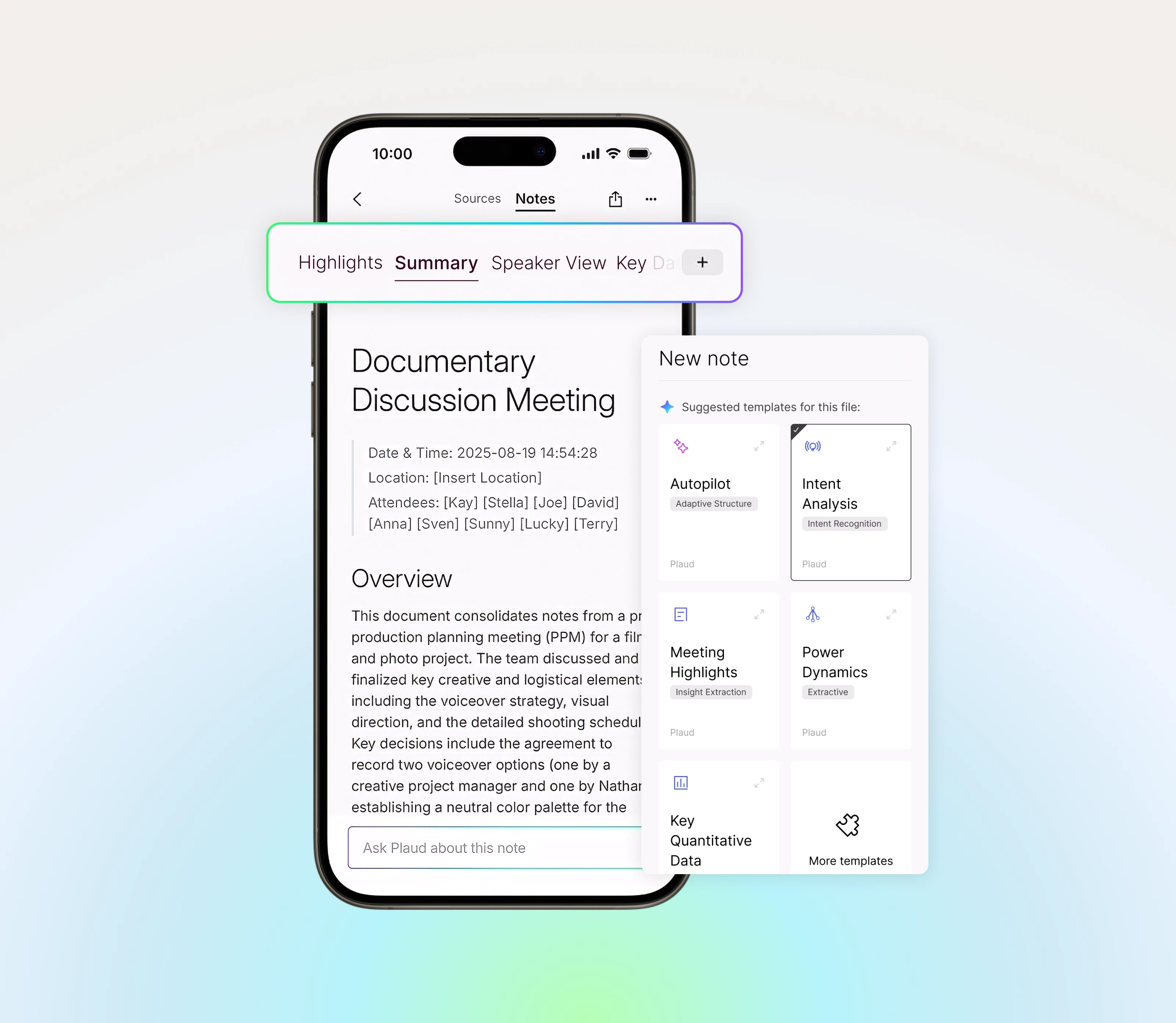 Instant summaries that move work forward