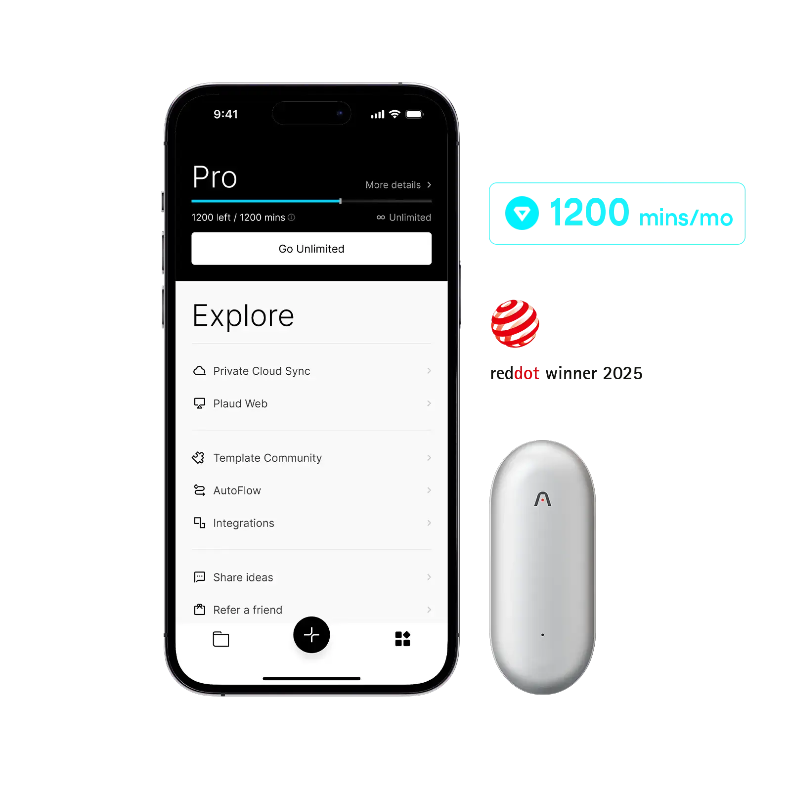 Plaud NotePin & AI Annual Pro Plan