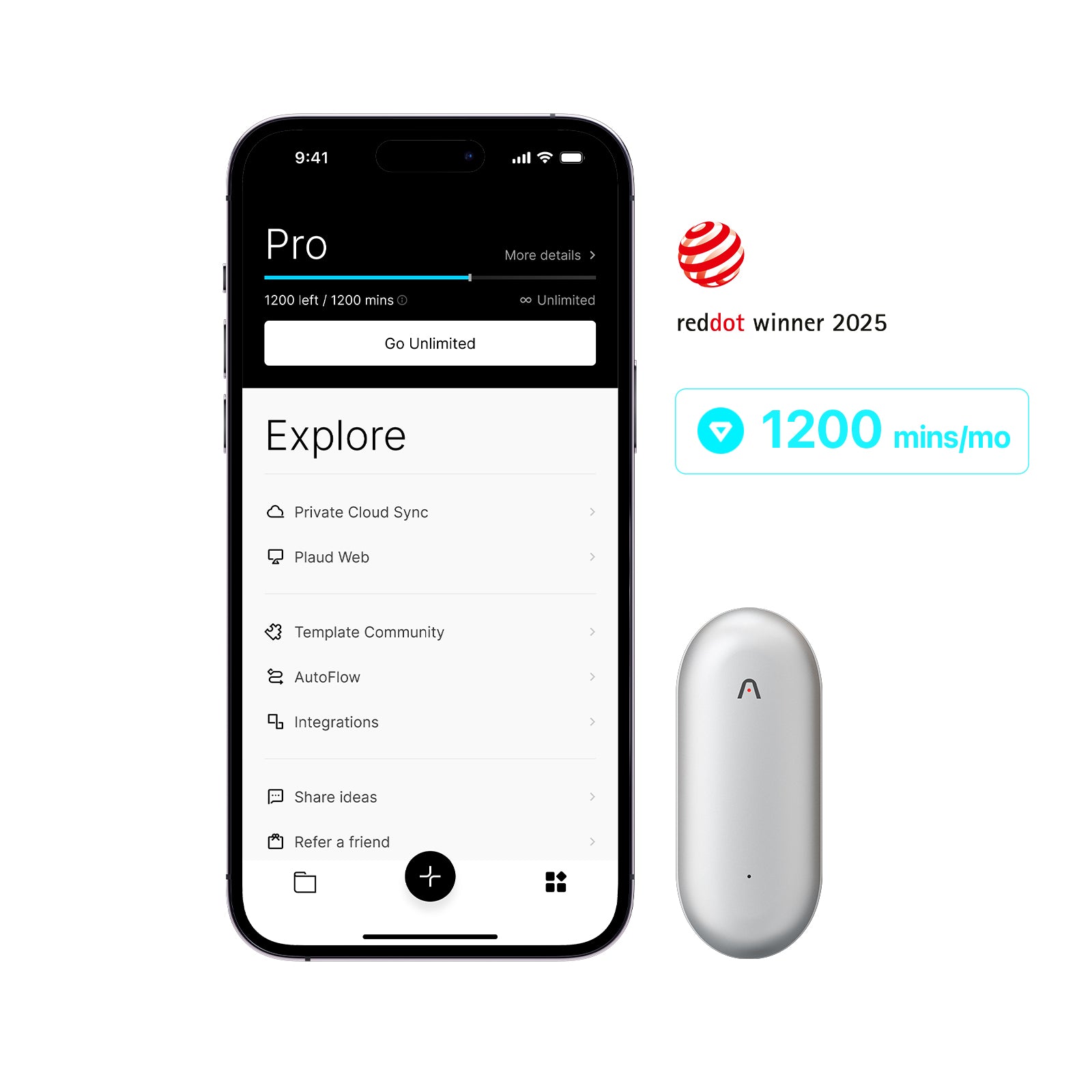Plaud NotePin & AI Annual Pro Plan
