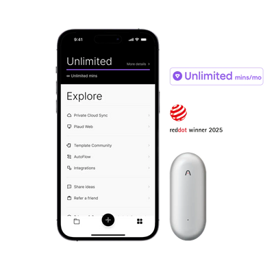 Plaud NotePin & AI Annual Unlimited Plan
