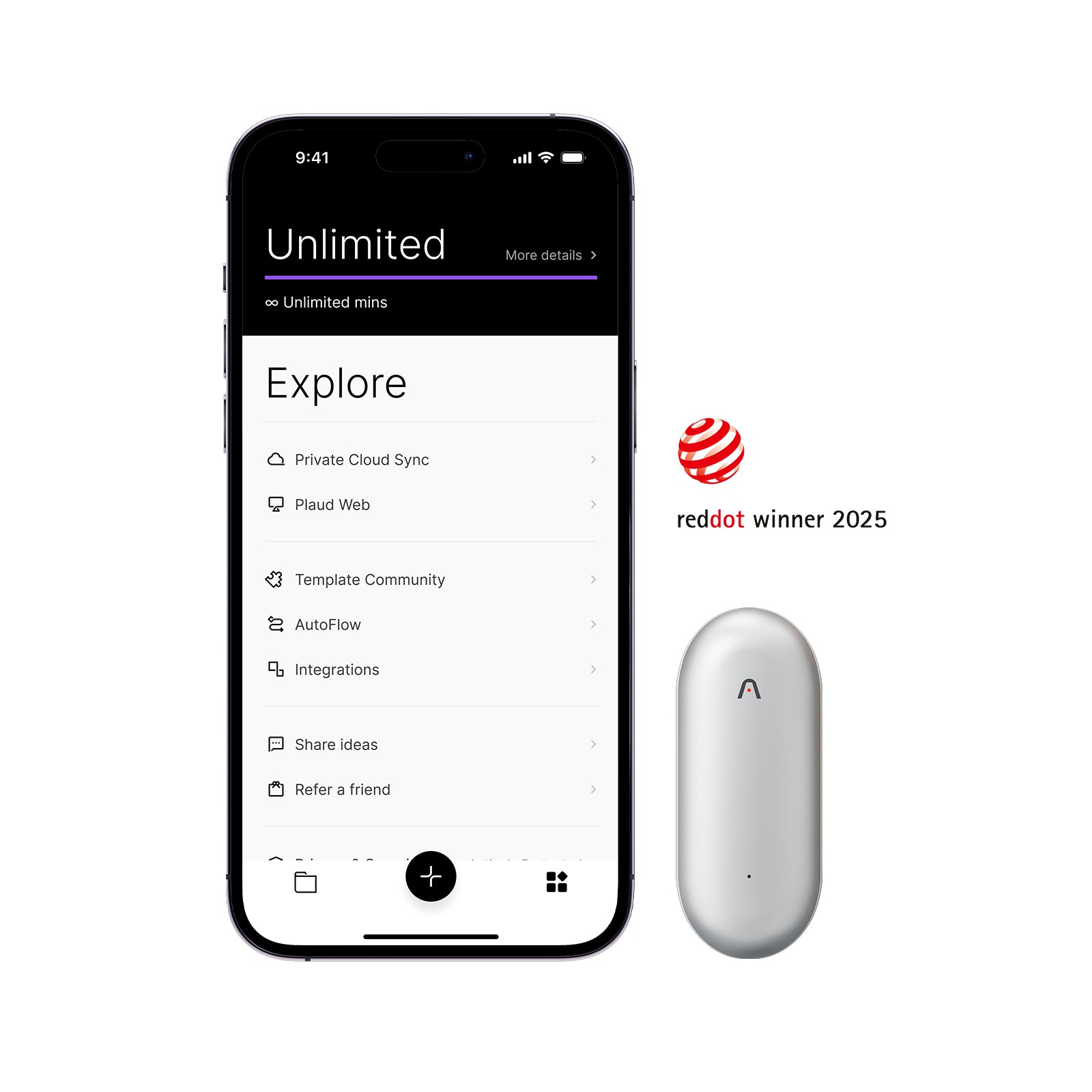 Plaud NotePin & AI Annual Unlimited Plan