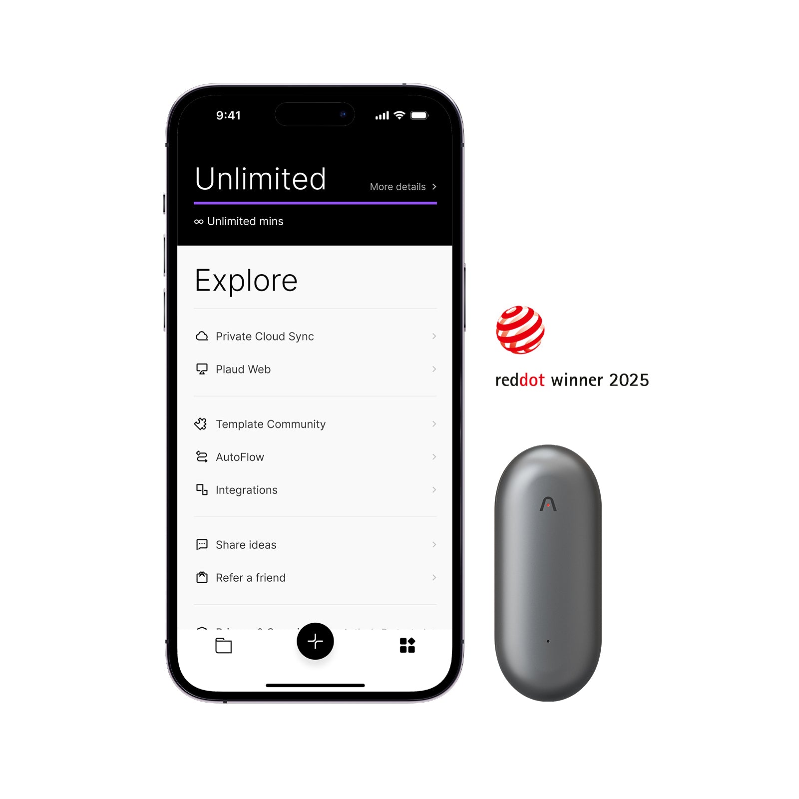 Plaud NotePin & AI Annual Unlimited Plan