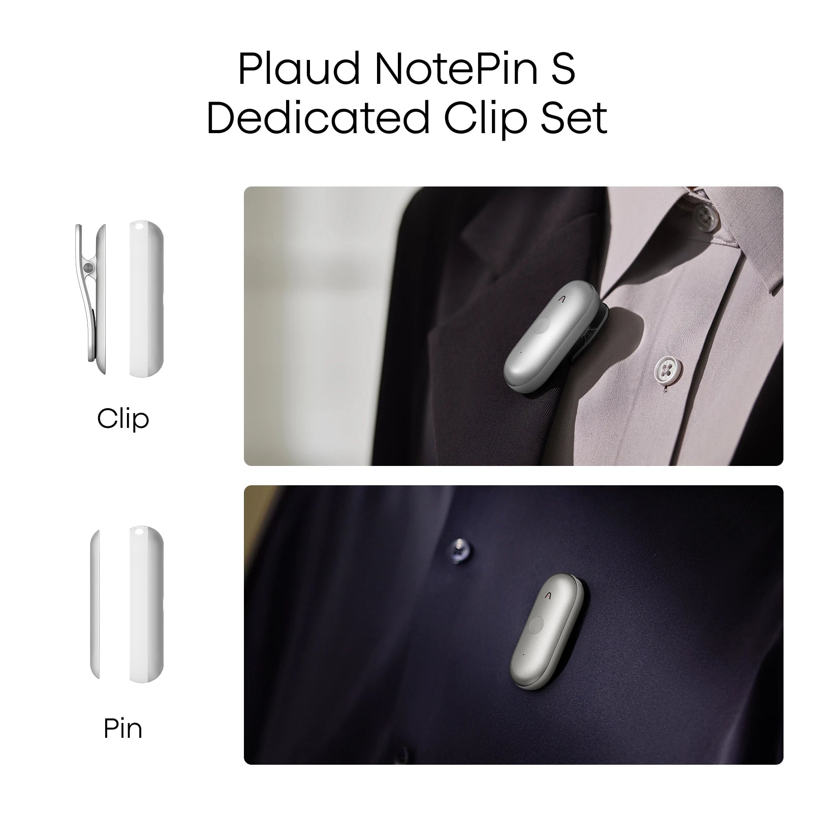 Clip & Magnetic Pin for Plaud NotePin｜Plaud NotePin S