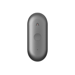 Plaud NotePin S wearable AI voice recorder with a central button and indicator light on a white background.