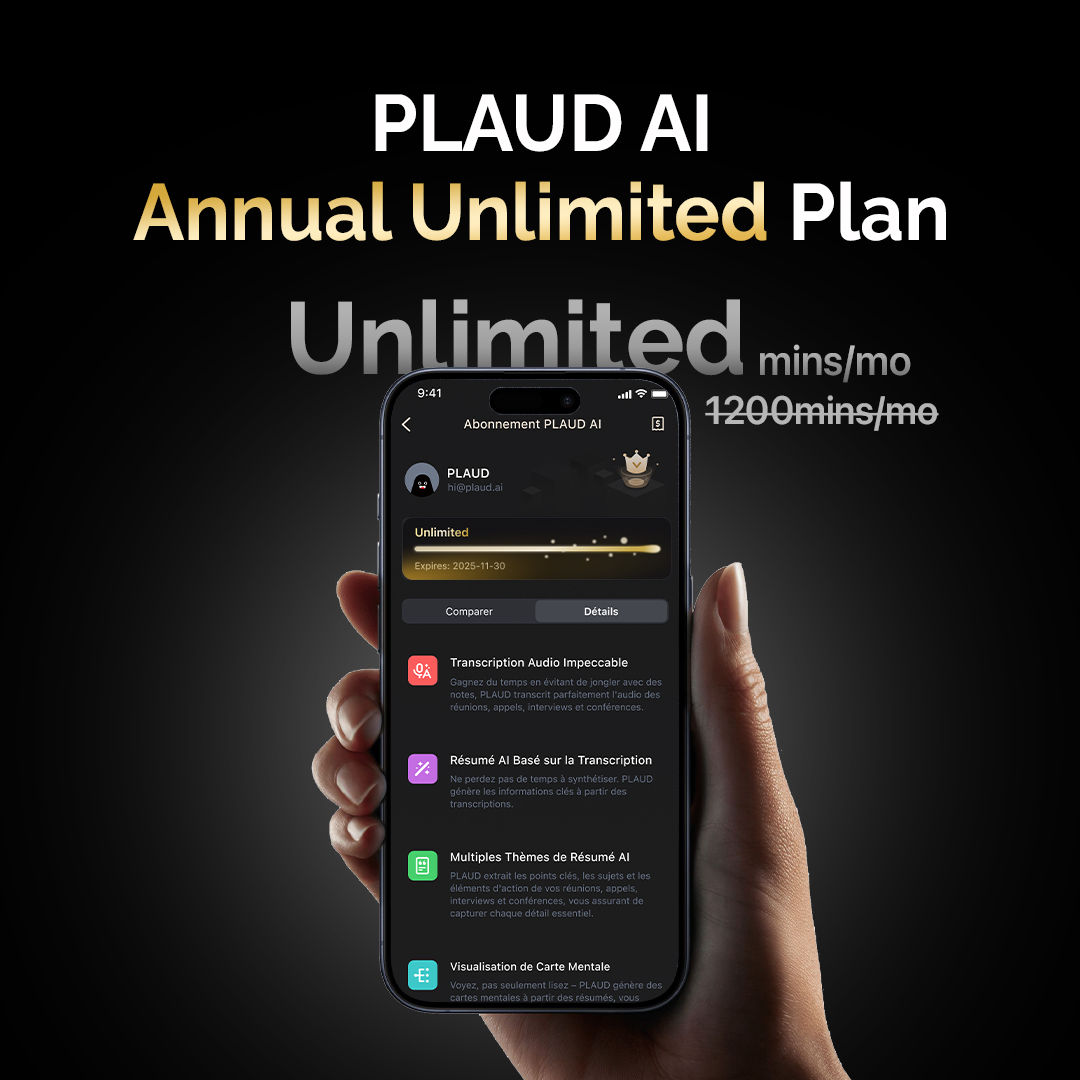 PLAUD AI Unlimited Plan | 2 Pack